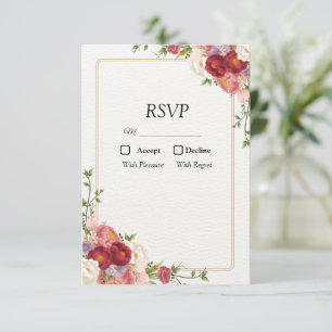 Marco de Flor de Oro con flores bonitas RSVP
