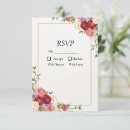 Marco de Flor Dorada con flores bonitas RSVP