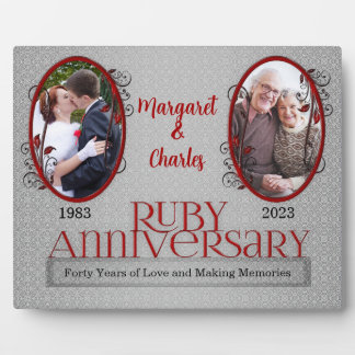 Marco de foto de aniversario de bodas de rubí de 8