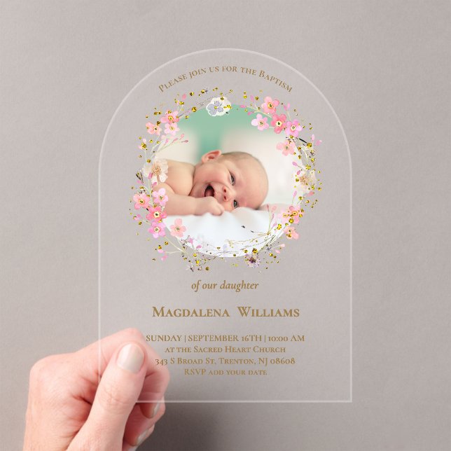 marco de foto de corona de flores | Invitación de  (Insitu (portátil))