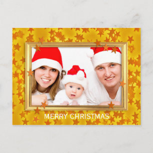 Marco de foto de estrellas de Navidad + tu foto y