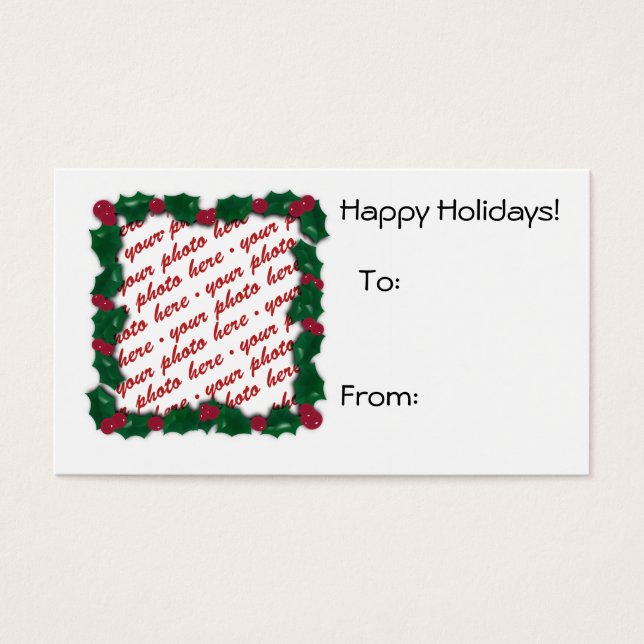 Marco de foto de etiqueta de regalo para navidades (Frente)