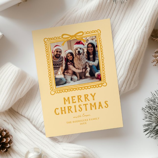 Marco de foto de garabato amarillo de Navidad (Subido por el creador)