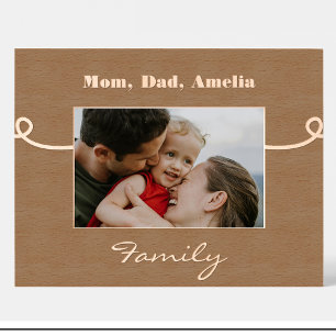 Marco de foto de madera personalizado con apellido