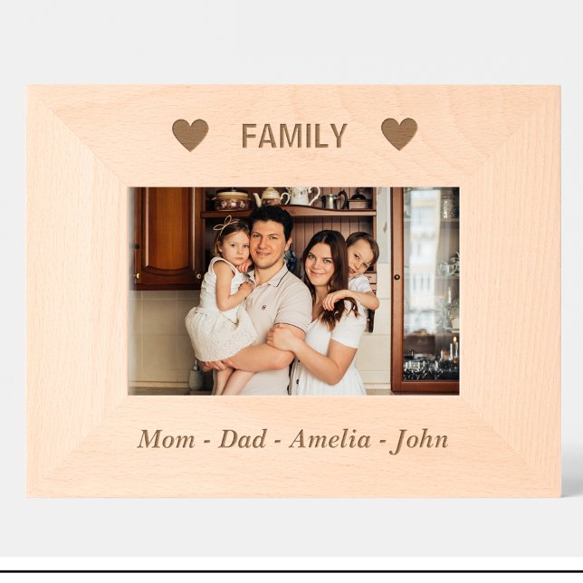 Marco de foto de madera personalizado con apellido (Subido por el creador)