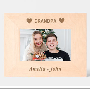 Marco de foto de madera personalizado con el nombr