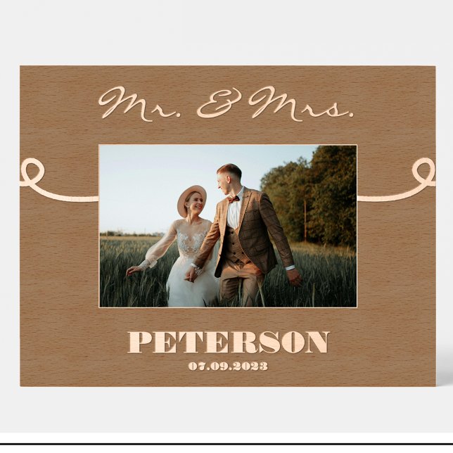 Marco de foto de madera personalizado para boda Sr (Subido por el creador)