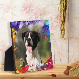 Marco de Foto de Placa con Pincelada de Pintura Co