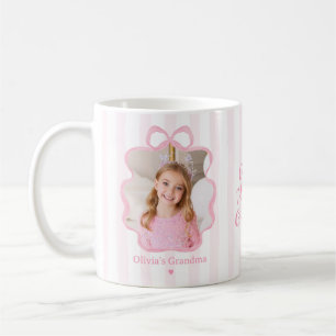 Marco de Foto de Rayas Rosas Taza de Café para Abu