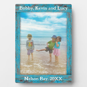 Marco de foto de texto de madera con problemas de 