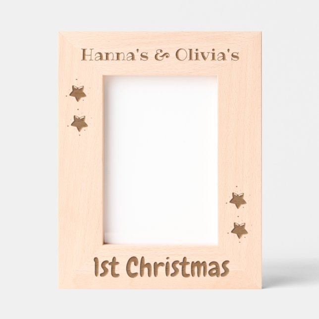 Marco de Foto Personalizado, 1er Navidad de Gemelo (Anverso)