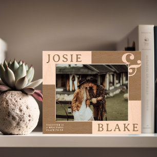Marco de foto personalizado de dos tonos rústicos 