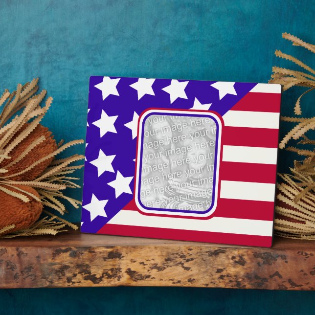 marco de fotos de estrellas patrióticas y rayas (Lado)