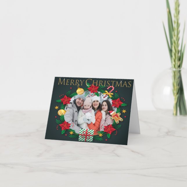 Marco de guirnalda colorido Fotos de Navidad de la (Anverso)