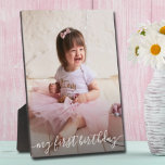Marco de imagen de cumpleaños Easel Back Frameless<br><div class="desc">La placa de tableta con un caballete integrado muestra tu foto favorita y cualquier texto colocado directamente en el panel duro para una imagen asombrosamente nítida con una superficie limpia y fácil de limpiar. Excelente como regalo o para mostrar tu foto favorita en tu casa. CONSEJO: Si usas placa cuadrada,...</div>