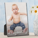 Marco de imagen de cumpleaños Easel Back Frameless<br><div class="desc">La placa de tableta con un caballete integrado muestra tu foto favorita y cualquier texto colocado directamente en el panel duro para una imagen asombrosamente nítida con una superficie limpia y fácil de limpiar. Excelente como regalo o para mostrar tu foto favorita en tu casa. CONSEJO: Si usas placa cuadrada,...</div>