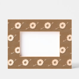 Marco de imagen de girasoles (rojo de grano y oro)