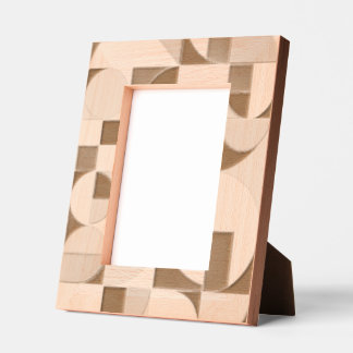 Marco de imagen de madera con grabado láser geomét