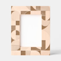 Marco de imagen de madera con grabado láser geomét