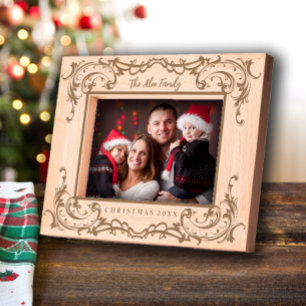 Marco de imagen de Navidades de madera grabada per