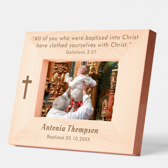 Marco de imagen grabado con bautismo personalizado (Personalized Baptism Etched Engraved Picture Frame)