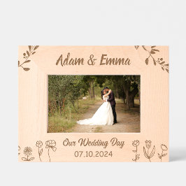 Marco de imagen grabado del día de la boda persona