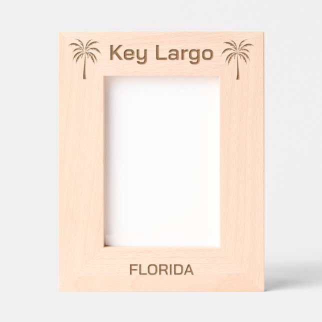 Marco de Key Largo Florida grabado con láser (Anverso)