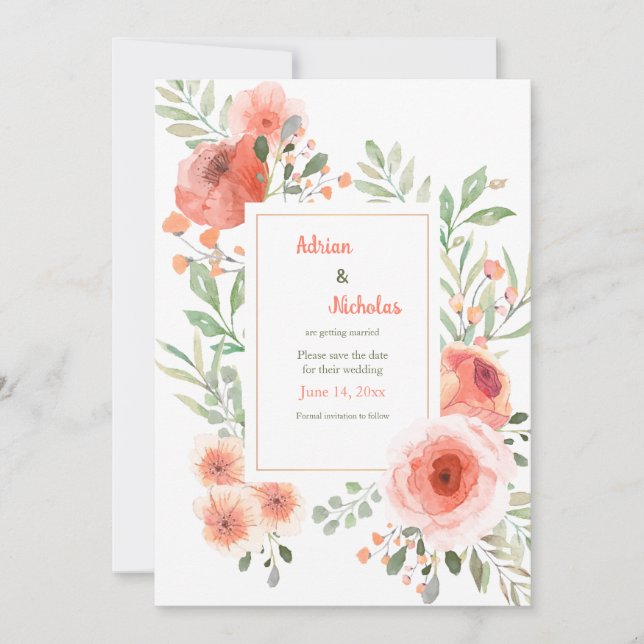 Marco de la amapola Guardar el anuncio de fecha (Anverso)