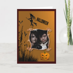 Marco de la foto, bruja, tarjetas de farolilla Jac