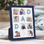 Marco de la Marina de Collage de fotos de la Famil<br><div class="desc">Envíe un hermoso regalo personalizado a su Padre (DAD) que apreciará para siempre. Placa especial personalizada de collage de fotos familiares para mostrar sus propias fotos y recuerdos familiares especiales. Nuestro diseño presenta un sencillo diseño de cuadrícula de 8 fotografías con letras "DAD" mostradas en el diseño de la cuadrícula....</div>