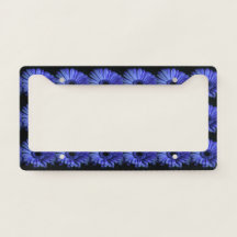 Marco de la placa de la matrícula de flor azul