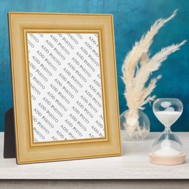 Marco de madera básico de Tan claro Añadir placa d (Lado)