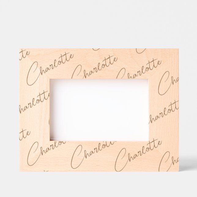 Marco de madera con nombre personalizado, escrito  (Anverso)