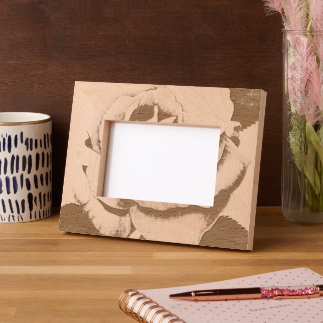 Marco de madera de 4"x6" grabado en Rosa (Izquierda)