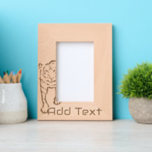 Marco de madera grabada del tigre personalizado