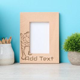 Marco de madera grabada del tigre personalizado