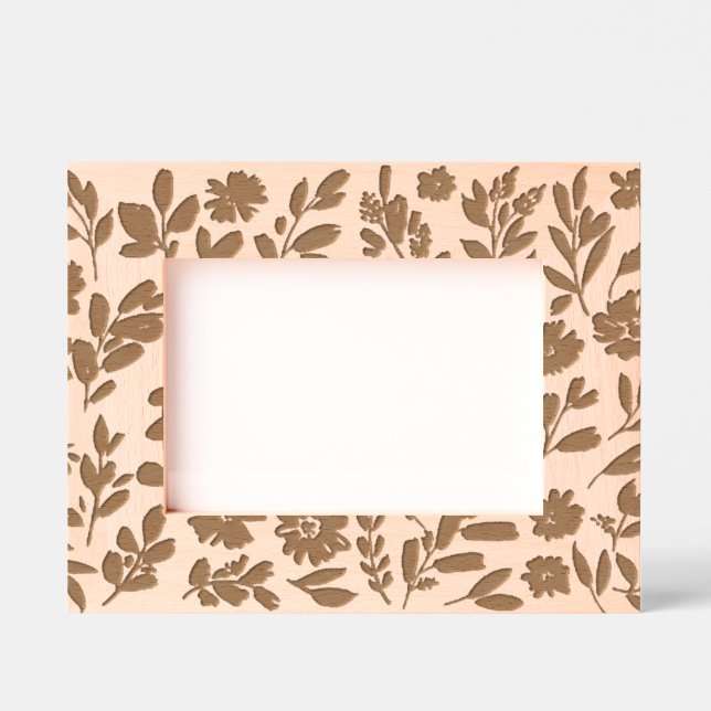 Marco de madera grabado con eco floral grabado (Anverso)