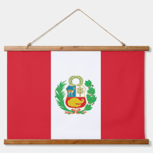 Marco De Madera Tapiz mural con bandera del Perú