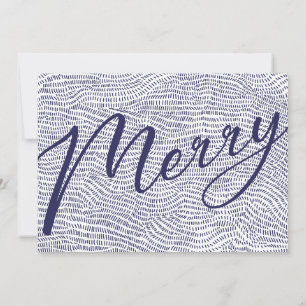 Marco de Navidad Blanco Azul Moderno Foto Feliz Ho