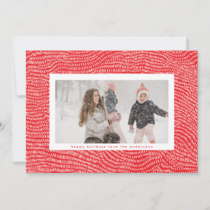 Marco de Navidad con Doodle Blanco y Rojo Moderno