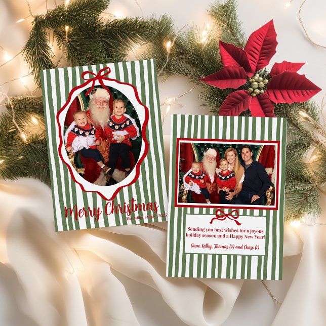 Marco de Navidad con franja verde y cinta roja (Subido por el creador)