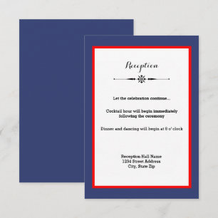 Marco de Navy y Rojo - Invitación de Recepción
