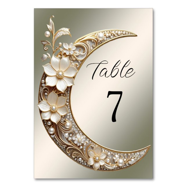 Marco de Número de Mesa de Luna Creciente Decorati (Anverso)