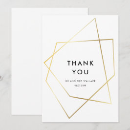 Marco de oro geométrico moderno tarjeta de agradec