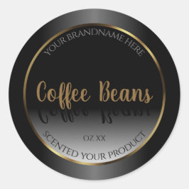 Marco de oro para etiquetas de productos en blanco