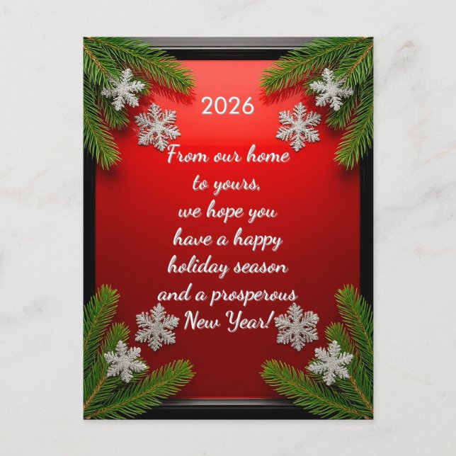 Marco de pino rojo de Navidad personalizado con te (Anverso)