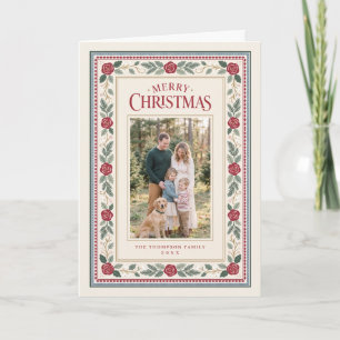 Marco de Rosa de Navidad Vintage para Foto Familia
