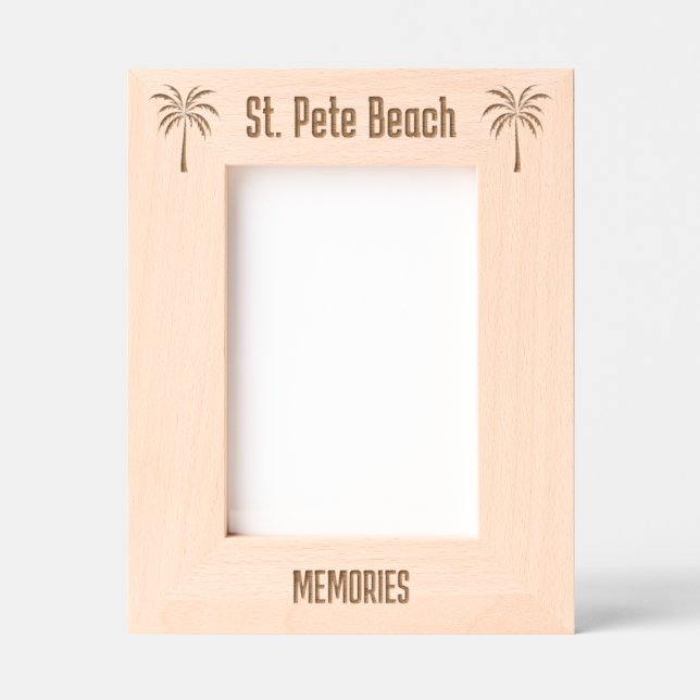 Marco de St. Pete Beach Florida grabado con láser (Anverso)