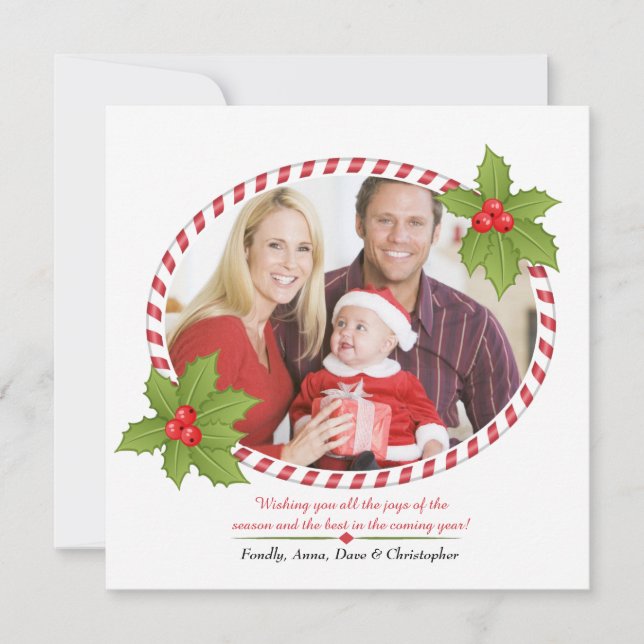 Marco de vacaciones con tarjeta holly (Anverso)