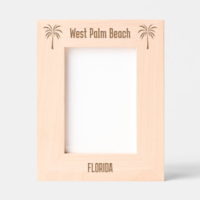Marco de West Palm Beach Florida grabado con láser (Anverso)